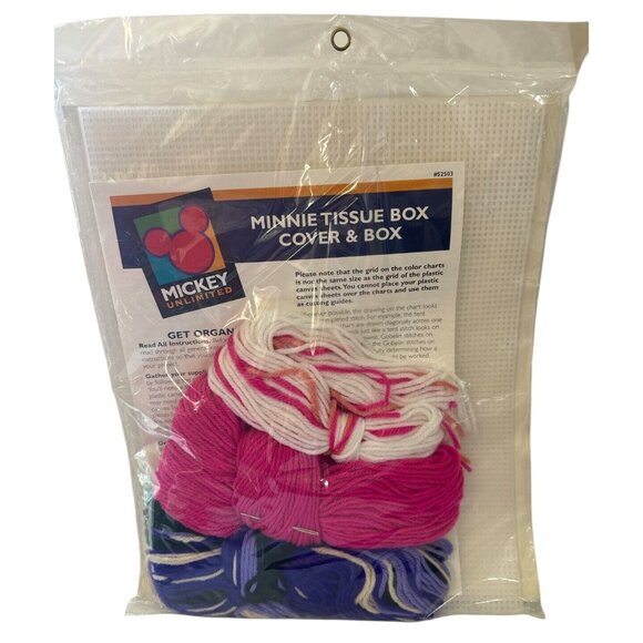 NEW 52503 Leisure Arts Mickey Unlimted Plastic Canvas Minnie Tissue box cover - Picture 2 of 2